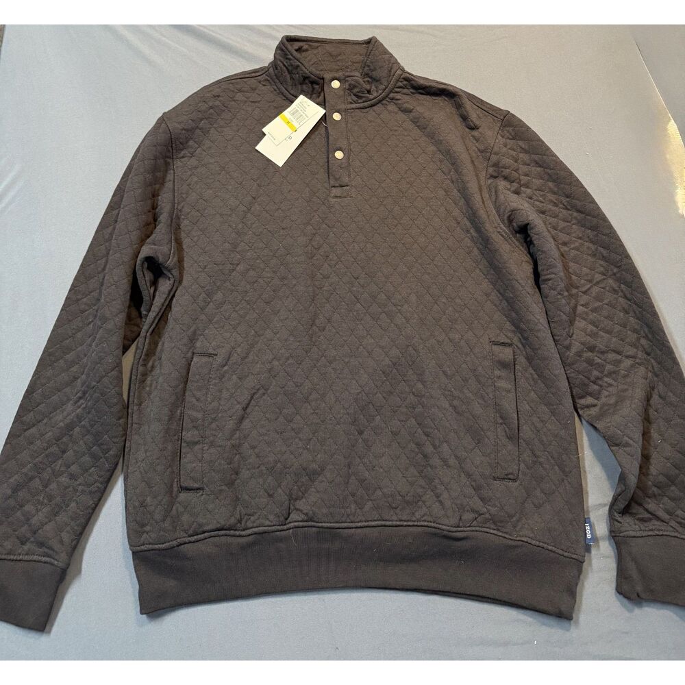 Izod Sport Men's Quilted Quarter Snap Mock Neck Sweatshirt. NWT. Size M